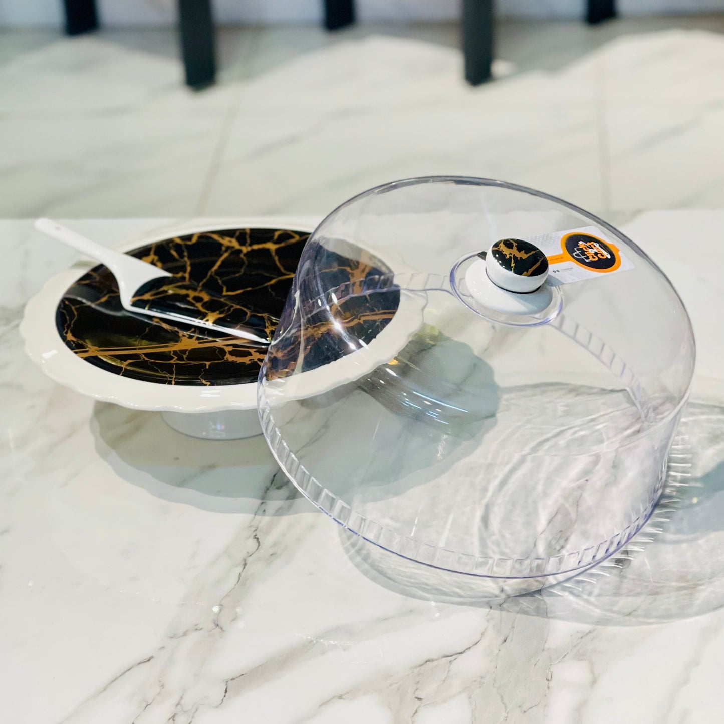 Ceramic Cake Tray With Serving Spoon