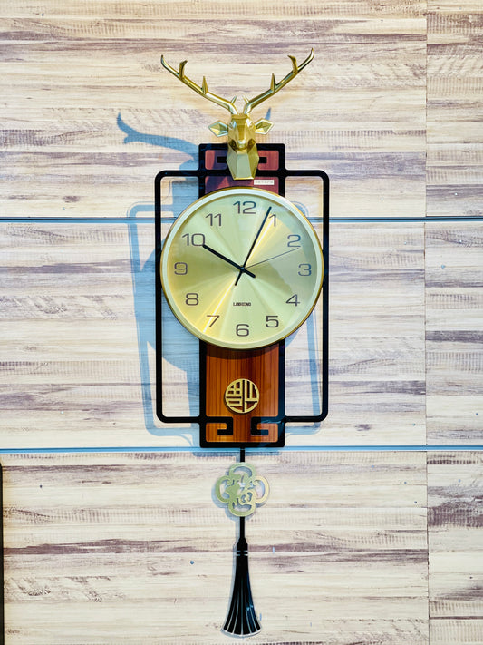 Brass Deer wall Clock