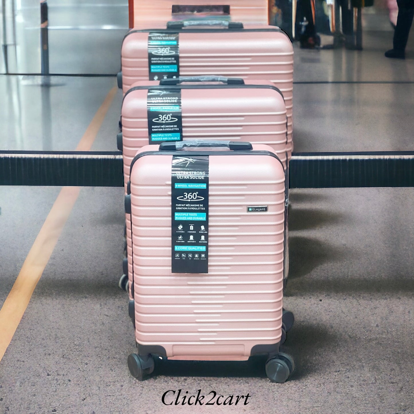 Luggage With 4 Spinner Wheels (Pink)