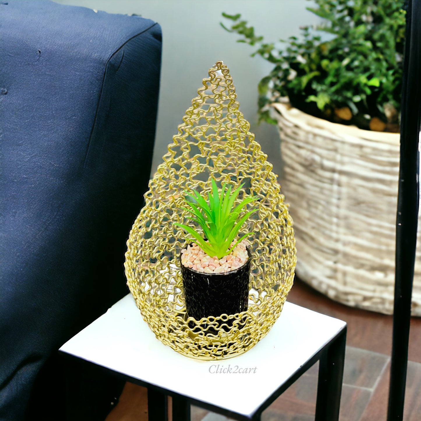 Flower Pot With Metal Stand (Small)