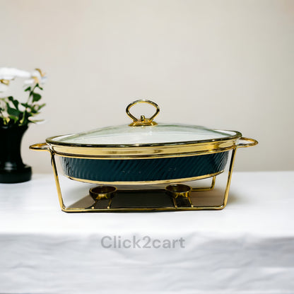 Oval Shape Buffet With Metal Stand