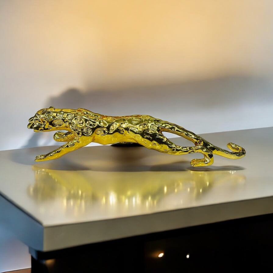Golden Leopard Statue