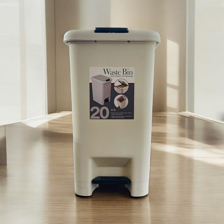 20 Litre Double Lid Push or Pedal Bin