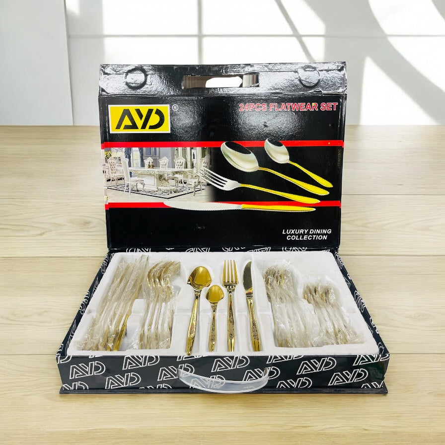 Ayd 24 Pcs Cutlery Set (Golden)