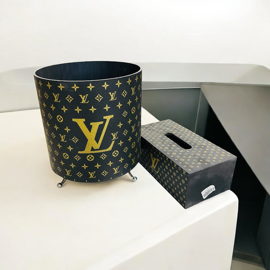 Open media 2 in modal Wooden Tissue Box & Dustbin Set