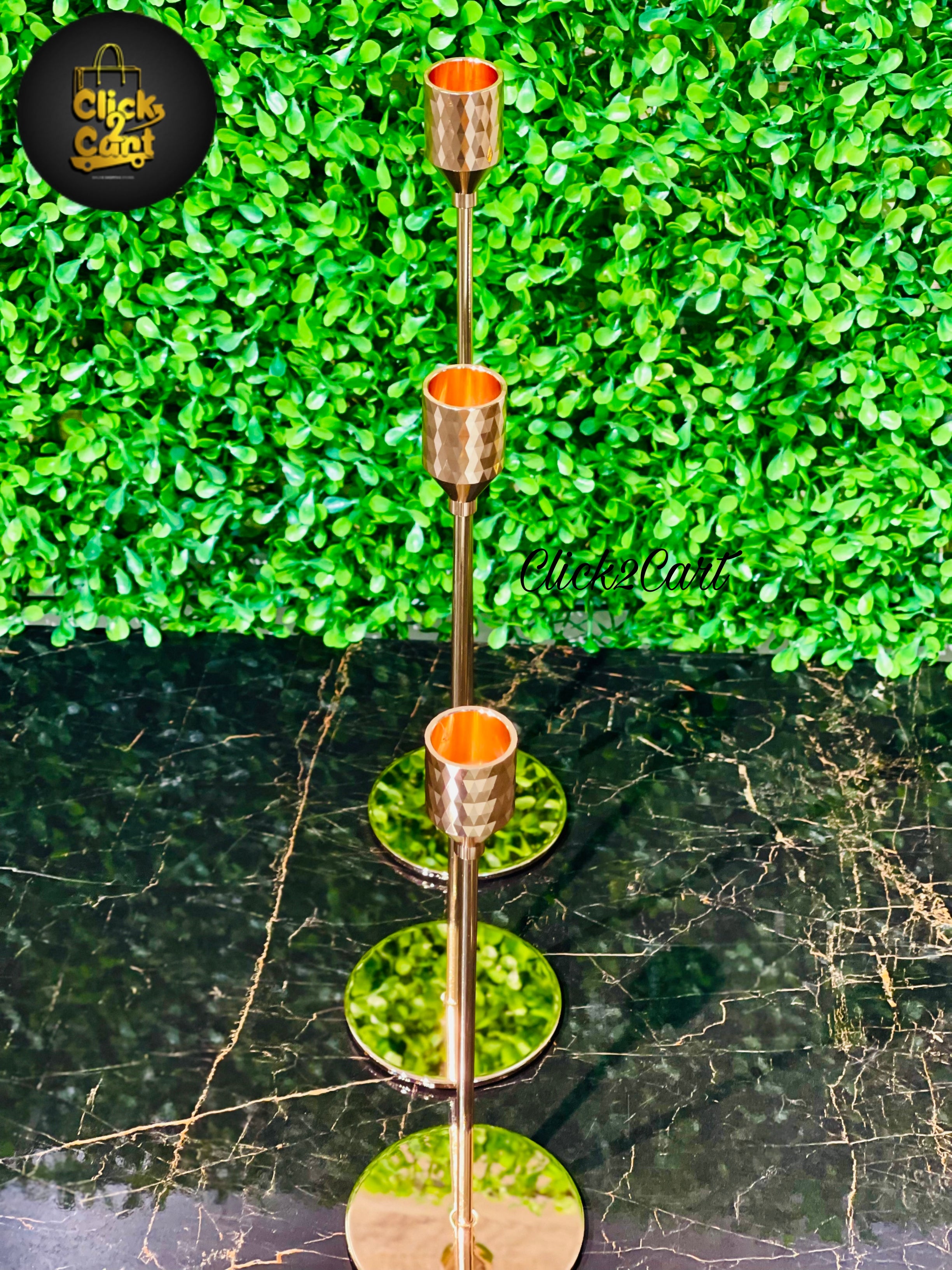 Luxury Brass Gold Candlestick Holder Stand Click 2 Cart