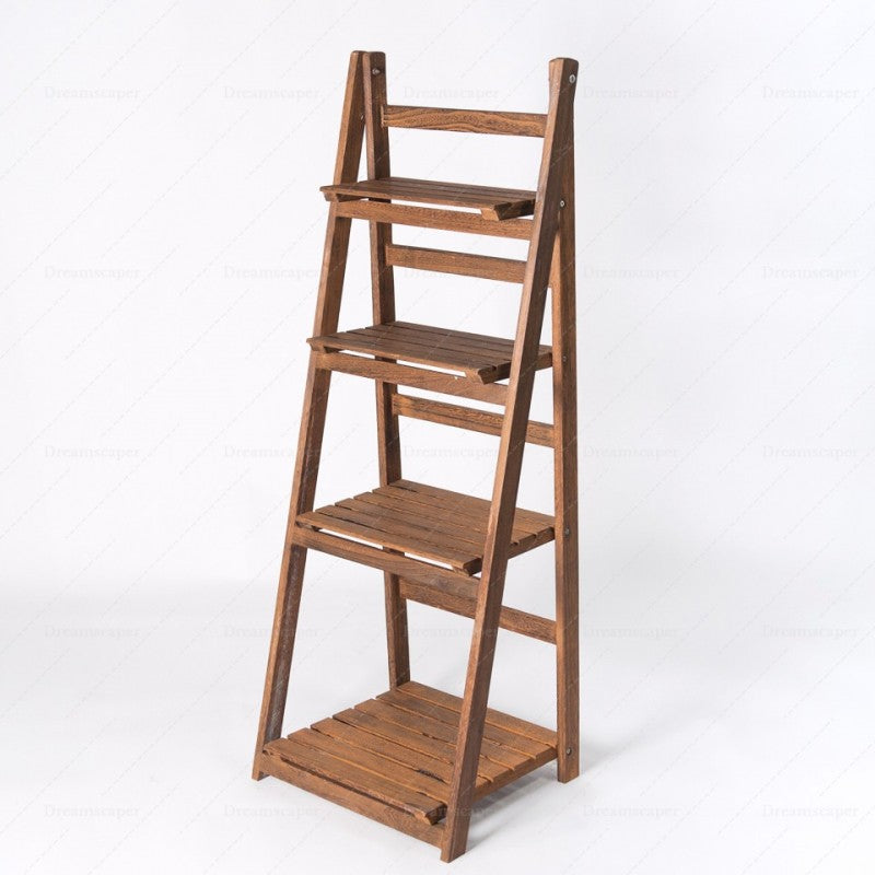 Wooden Folding Ladder Shelf (Brown)
