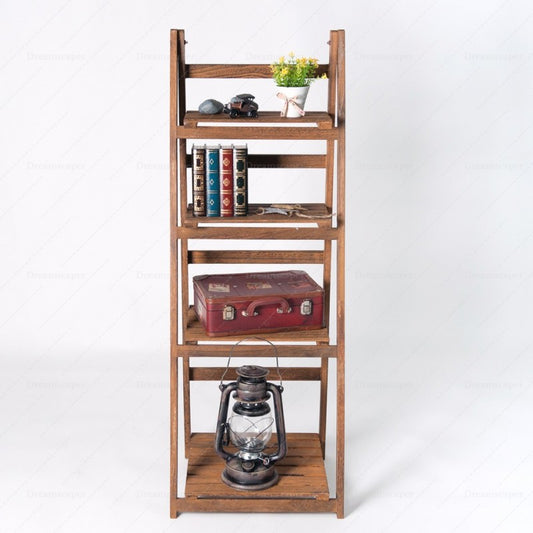 Wooden Folding Ladder Shelf (Brown)