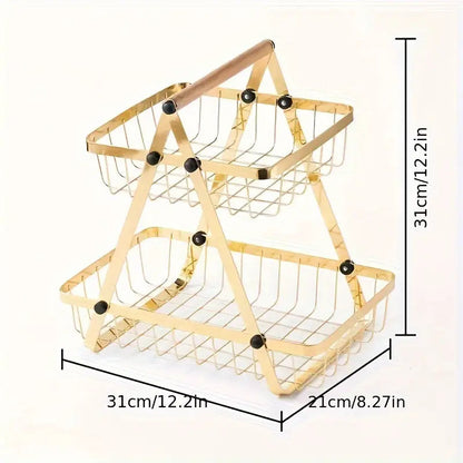 Golden Multi Purpose Storage Basket