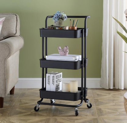 3-Tier Multifunction Metal Rolling Cart (trolley)