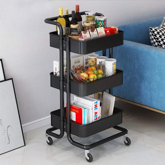 3-Tier Multifunction Metal Rolling Cart (trolley)