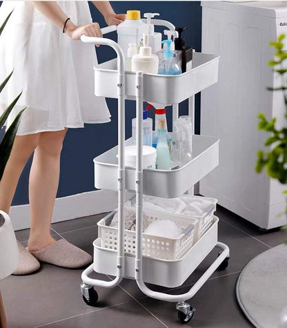 3-Tier Multifunction Metal Rolling Cart (trolley)