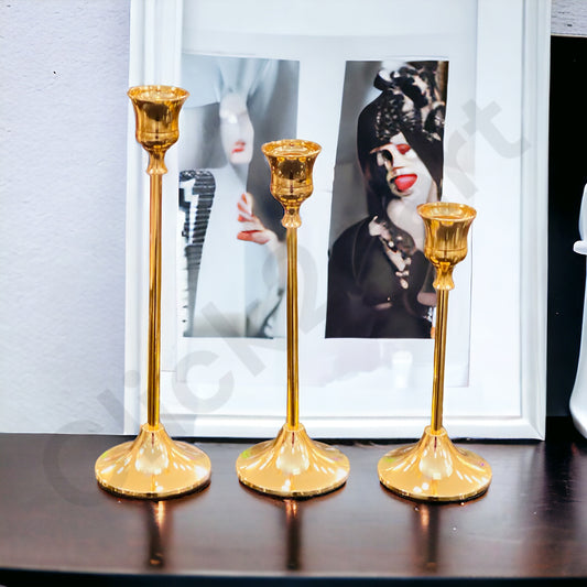 Luxury brass gold candlestick holder stand