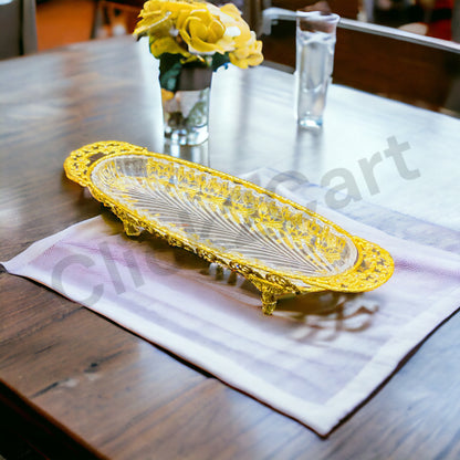 Golden Glass Dish