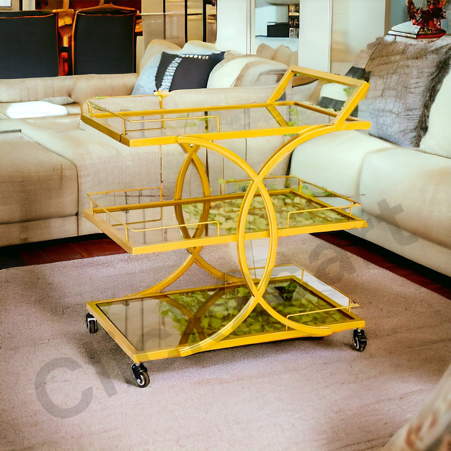 MODERN 3 TIER TEA TROLLEY