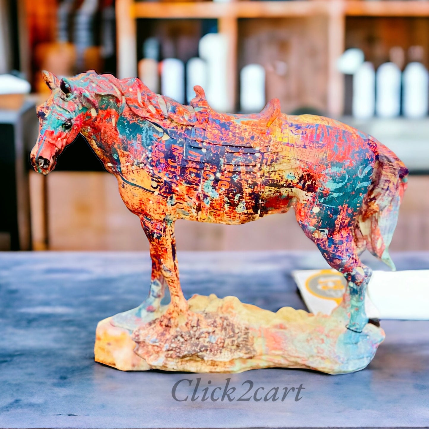Multi-Colour Resin Horse Statue