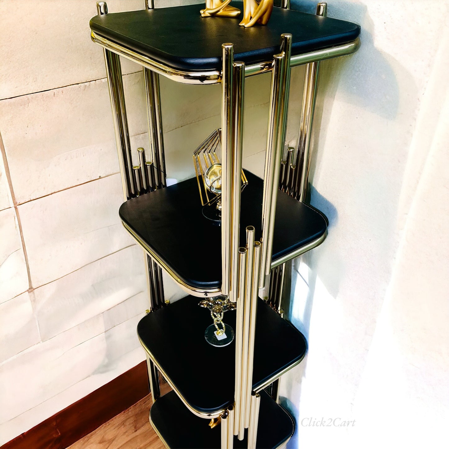 Golden & Black Corner Rack