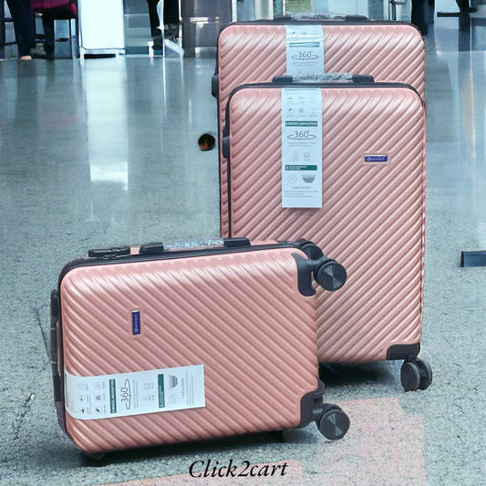 Luggage With 4 Spinner Wheels (Pink)