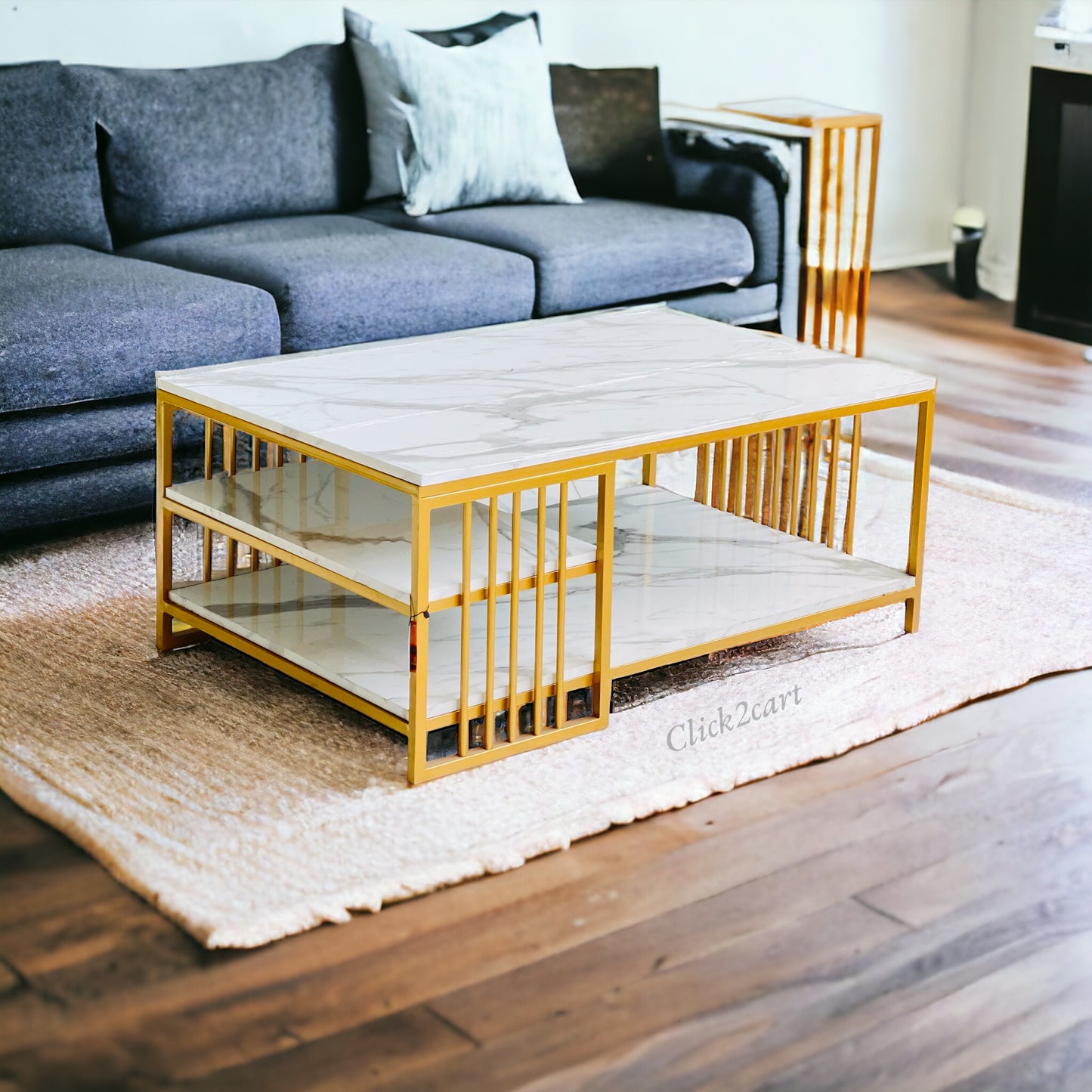 Center Table With Uv sheet Top(white)