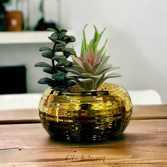 Artificial Golden Flower Pot