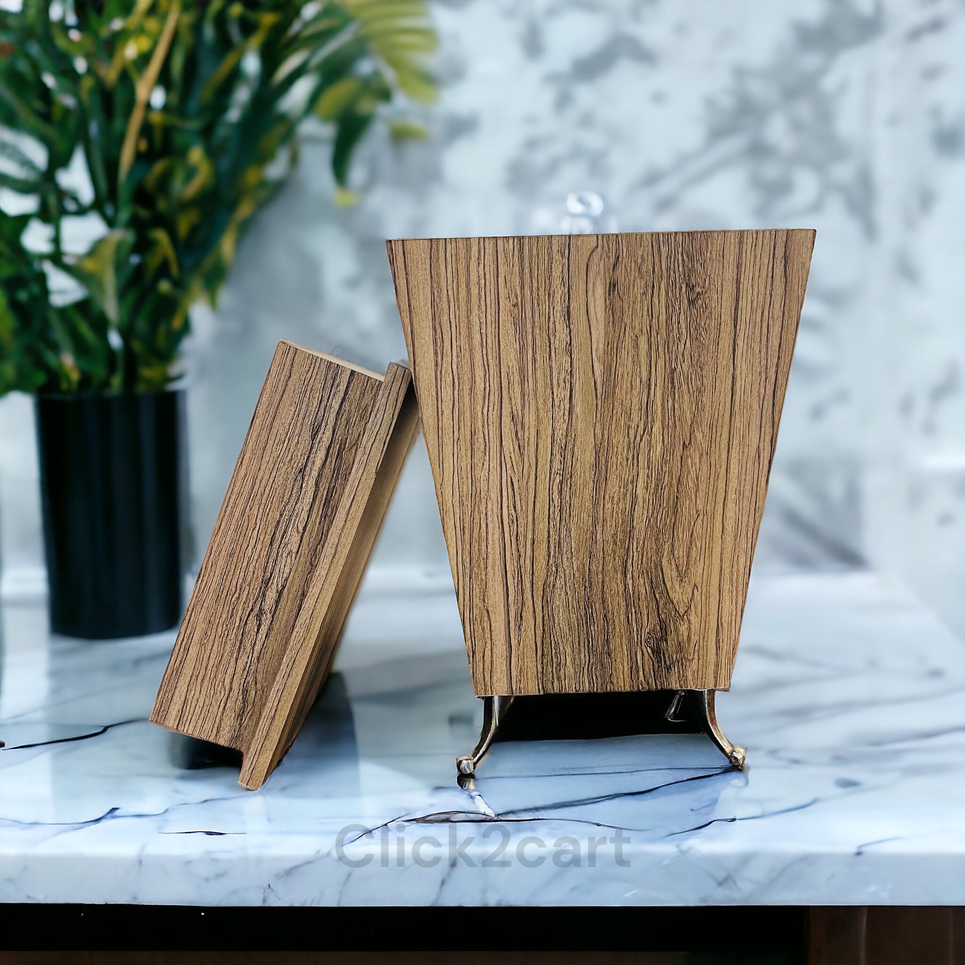 Wooden Tissue Box & Dustbin Set Click 2 Cart