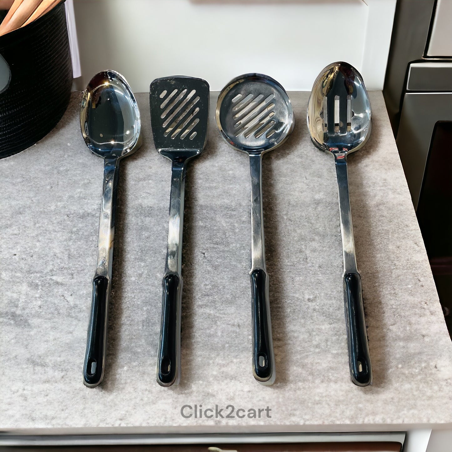 Steel 4 Pcs Serving Spoon Set