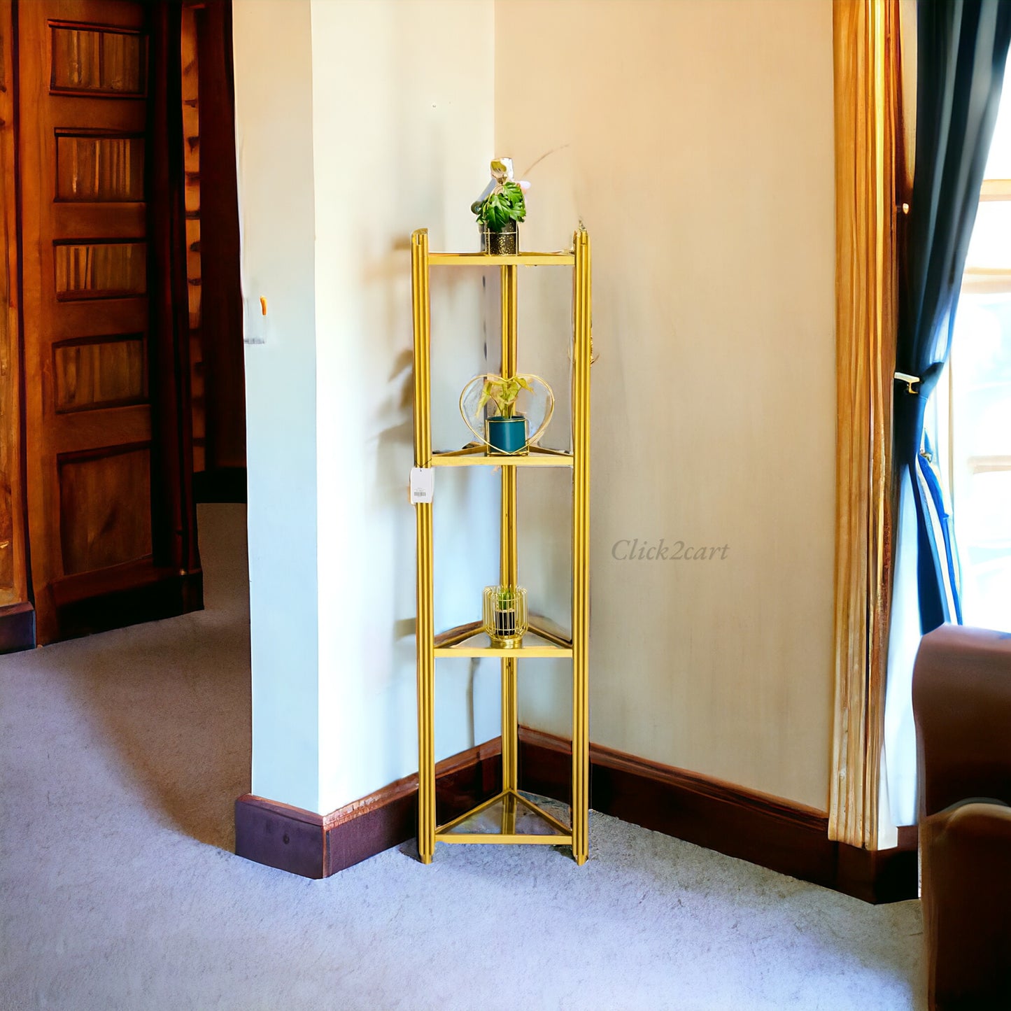 Golden Decorative Corner Rack