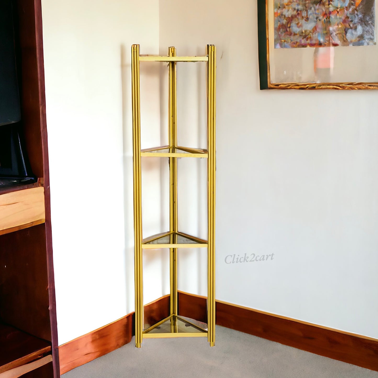 Golden Decorative Corner Rack