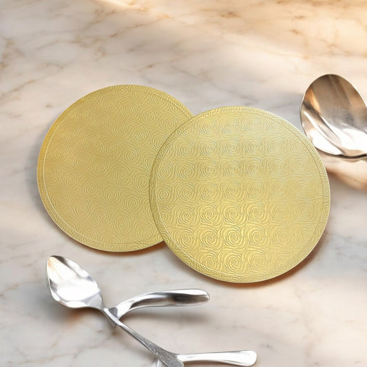 Golden Round Table Mat