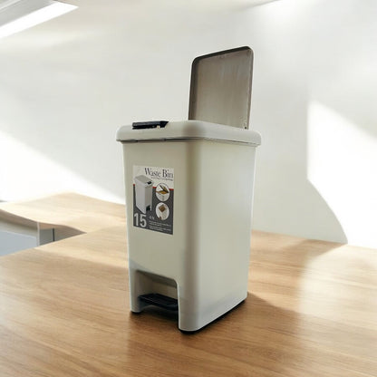 15 Litre Double Lid Push or Pedal Bin