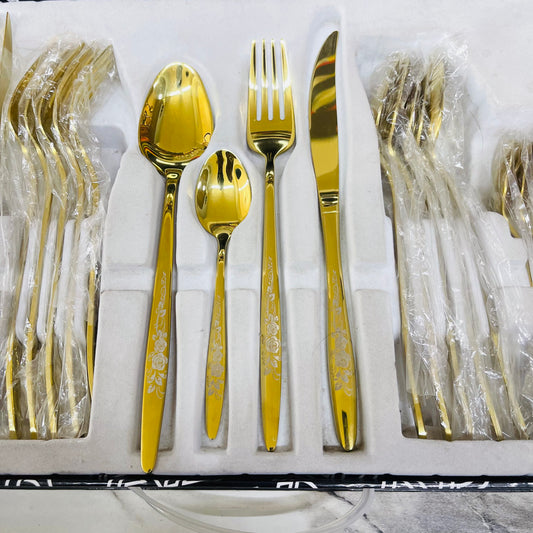 Ayd 24 Pcs Cutlery Set (Golden)