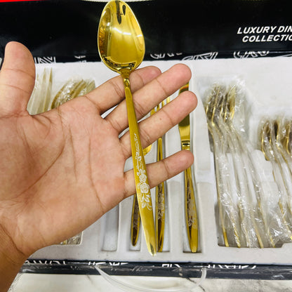 Ayd 24 Pcs Cutlery Set (Golden)