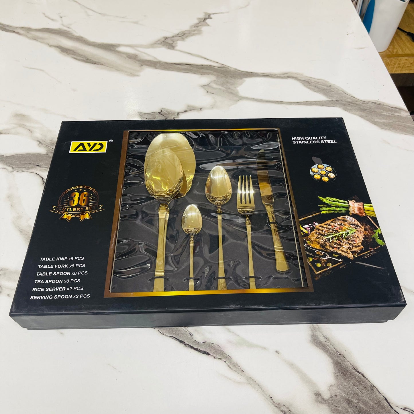 Ayd 36 Pcs Cutlery Set(golden)