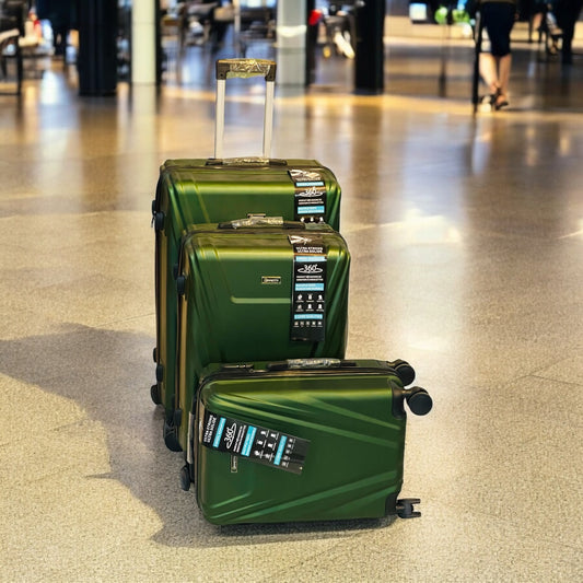 Luggage With 4 Spinner Wheels (4pcs) GREEN