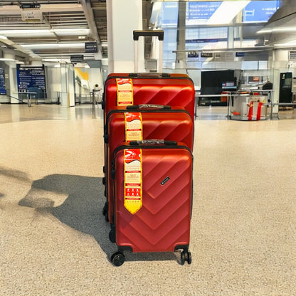 Luggage With 4 Spinner Wheels (3pcs) RED