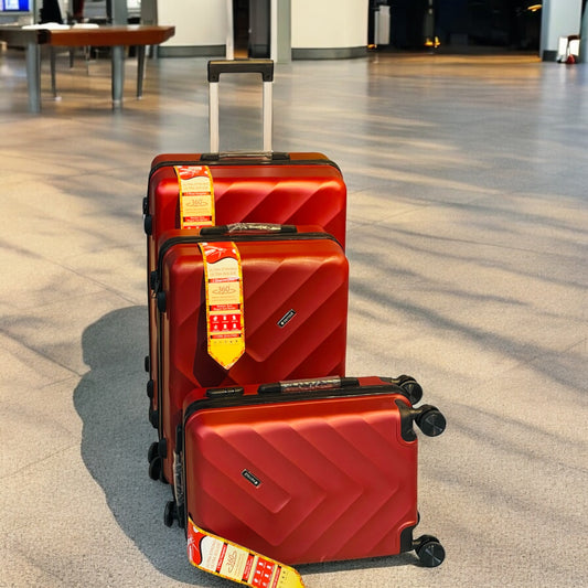 Luggage With 4 Spinner Wheels (3pcs) RED