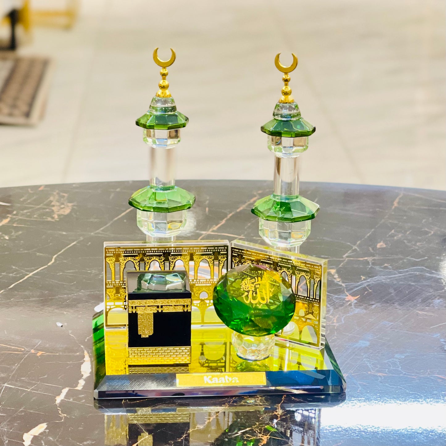 Crystal Glass Decorative Kaaba Mecca Showpiece