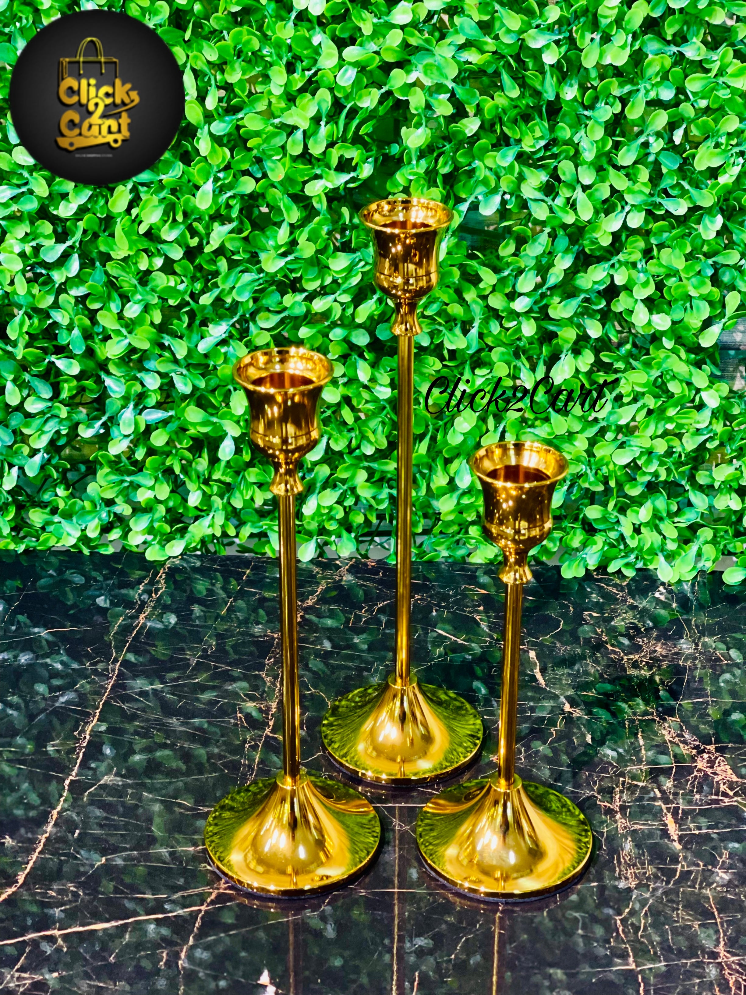 Luxury Brass Gold Candlestick Holder Stand Click 2 Cart