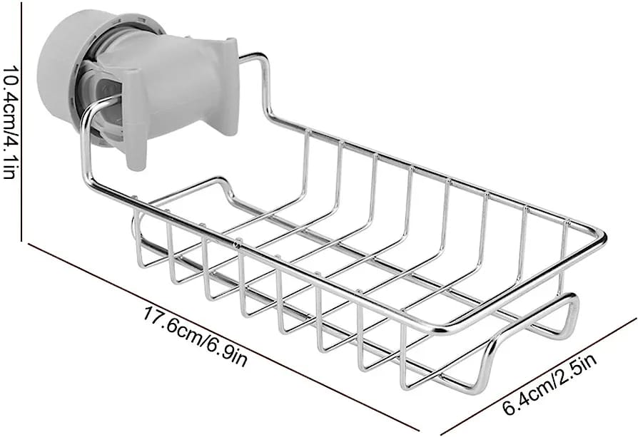 Adjustable Sink Faucet Shelf Stainless Steel Drain Rack