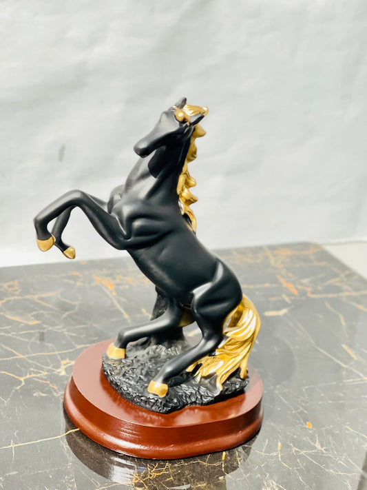 Artificial Resin Horse Statue (Black)