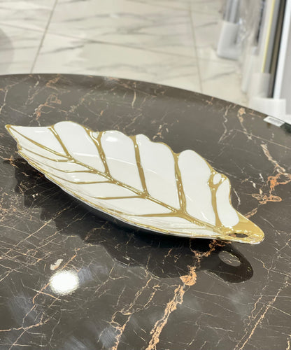 Ceramic Leaf Design Serving Dish