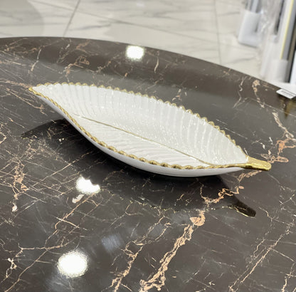 Ceramic Leaf Design Serving Dish