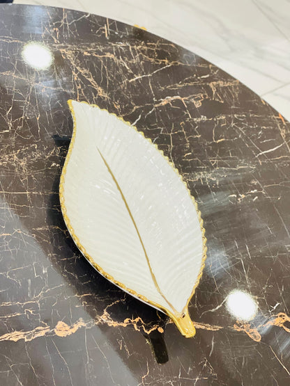 Ceramic Leaf Design Serving Dish