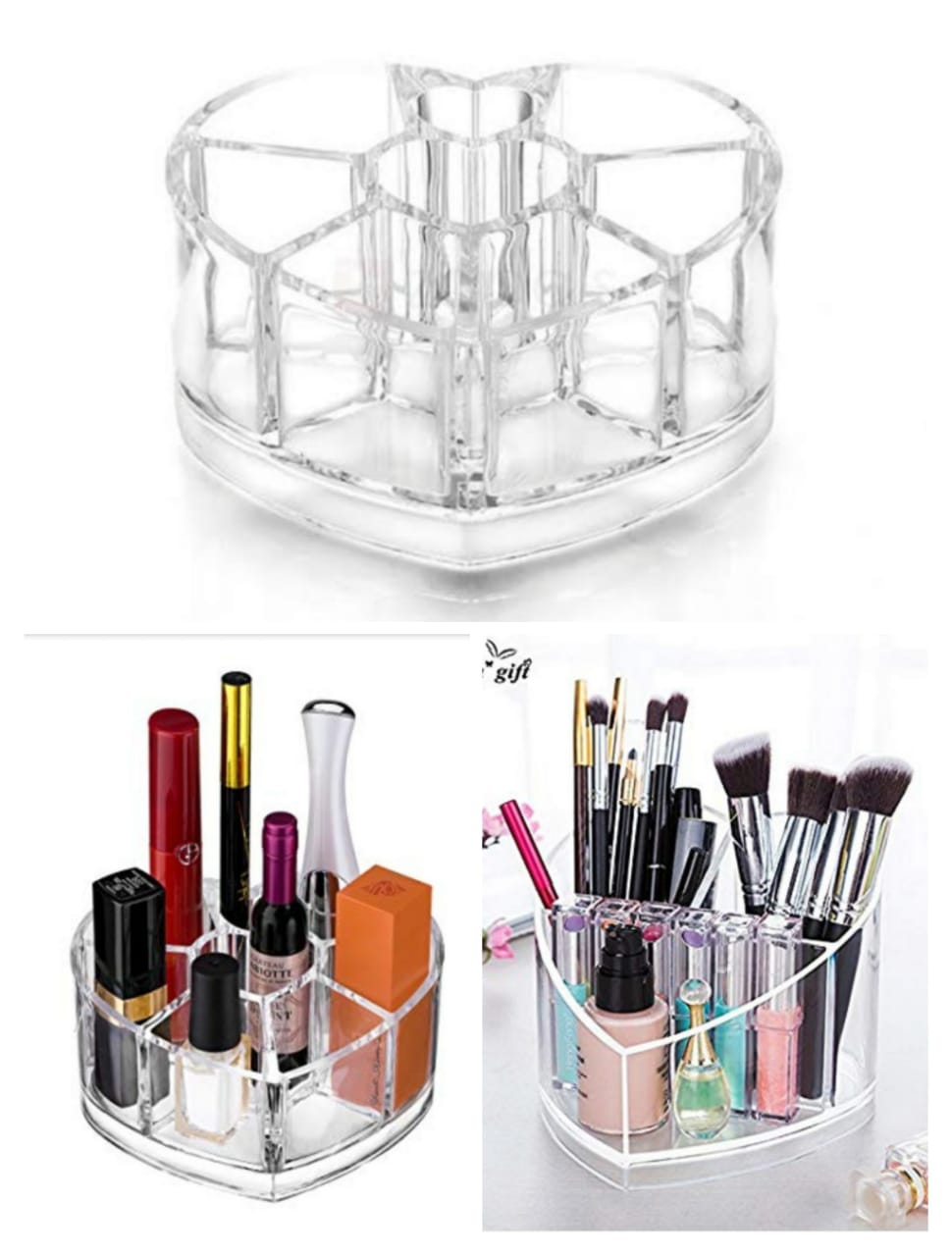 Acrylic Lipstick Organizer Heart Shape