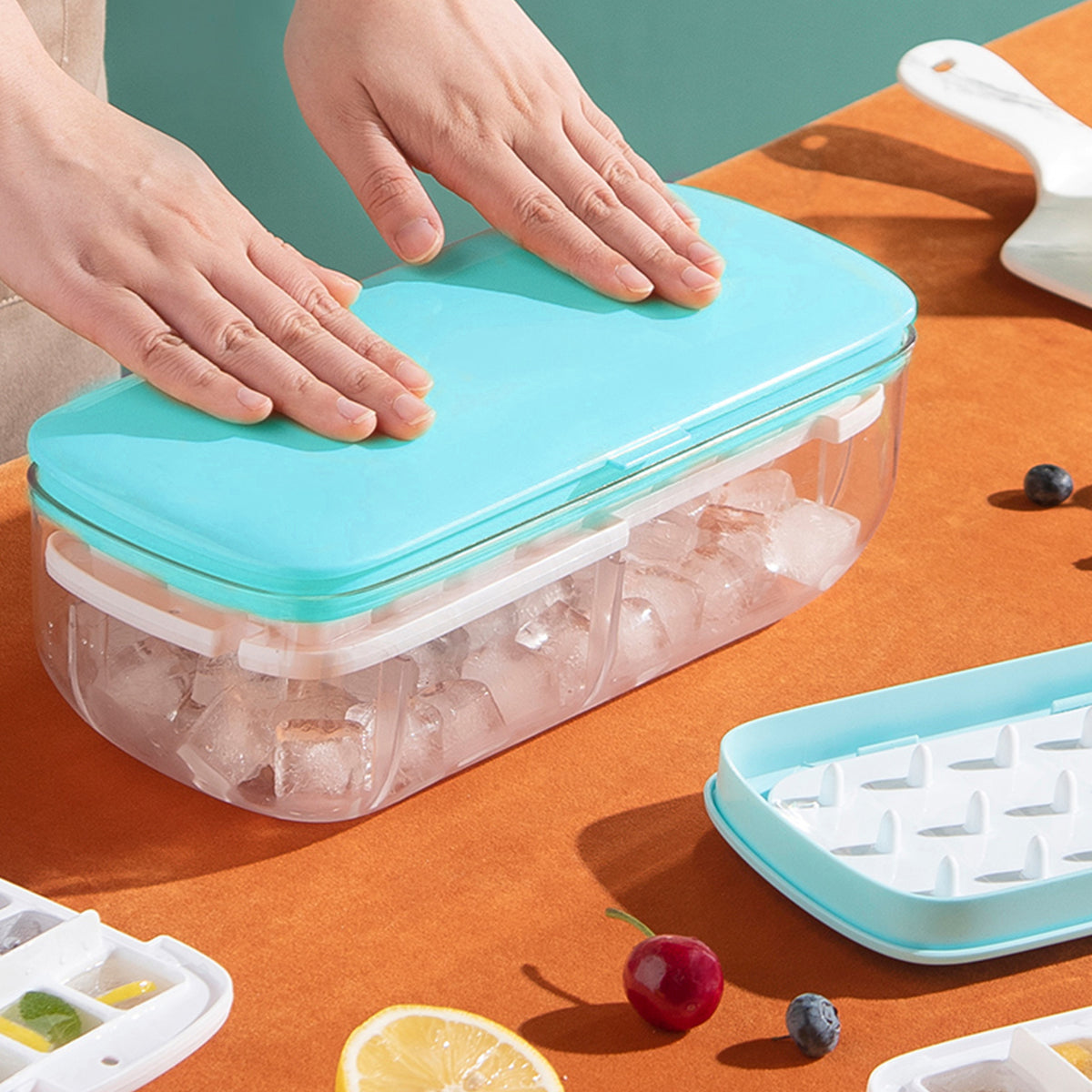 Press Type Ice Cube Maker Ice Box