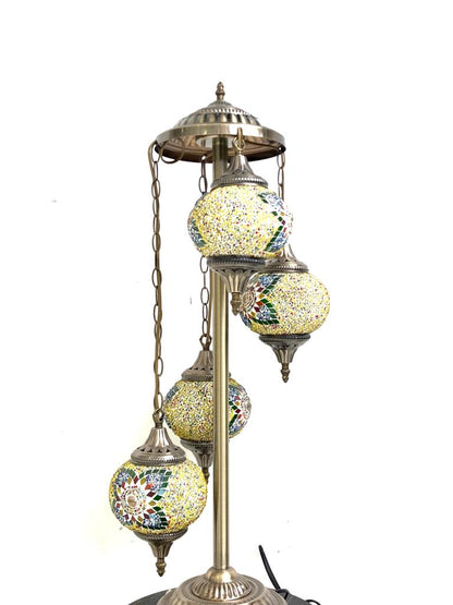 Turkish Mosaic Floor Lamp 4 Globe Earth Blast