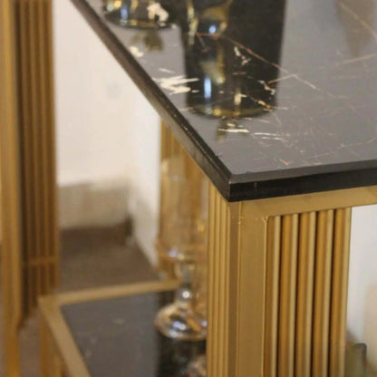 Modern 2-Tier Gold Console Table