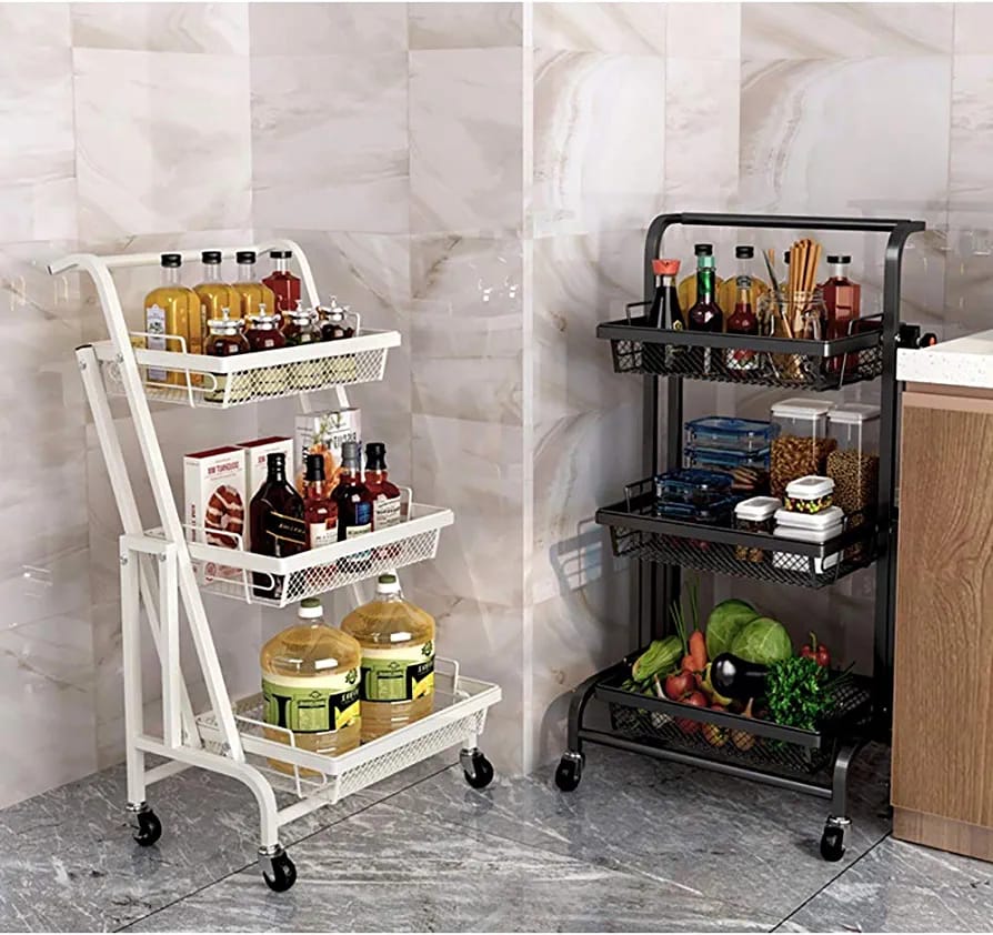 Convenient Kitchen Trolley Wire Basket – Click 2 Cart