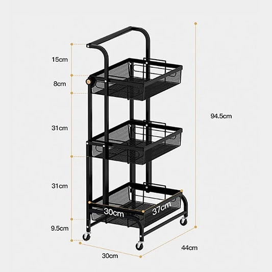 Convenient Kitchen Trolley Wire Basket