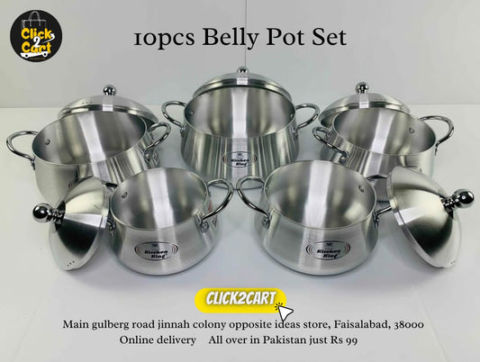 10 Pcs Belly Pot Set